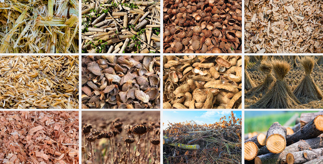Biomass raw materials agricultural and forestry waste